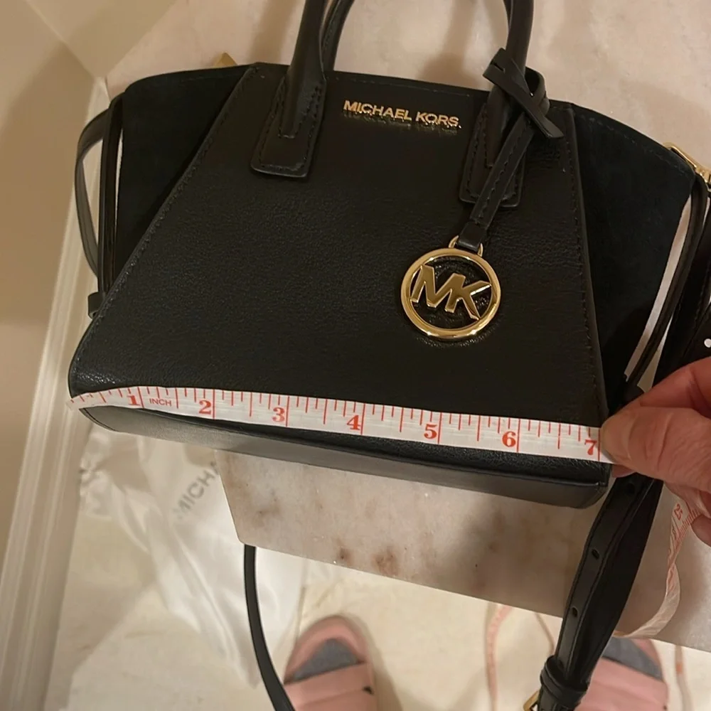Michael Kors Avril Small leather Top-Zip Satchel Black